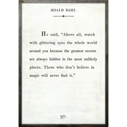 Roald Dahl Art Print (Book Collection)