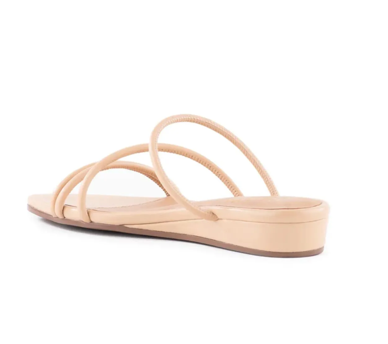 Rock Nude Leather Flat Sandal