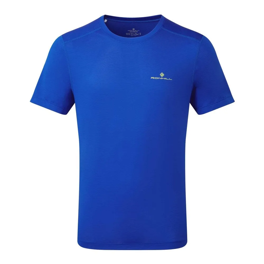 Ronhill  Tech Mens Running T-Shirt Azurite/Citrus