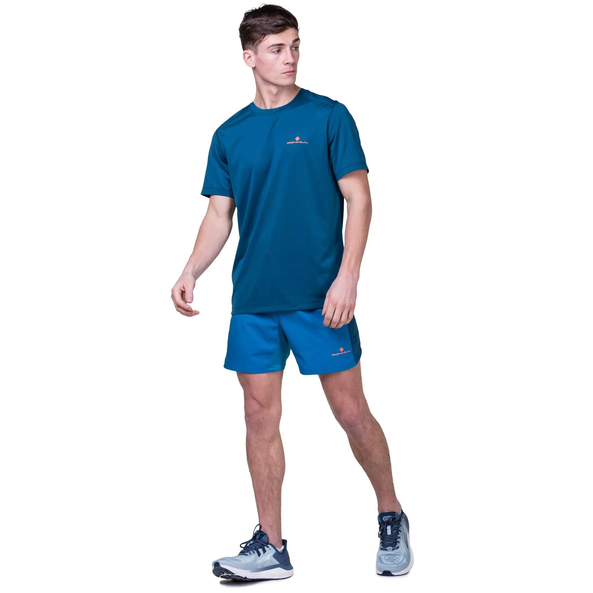 Ronhill  Tech Mens Running T-Shirt Legion/Fluo Orange