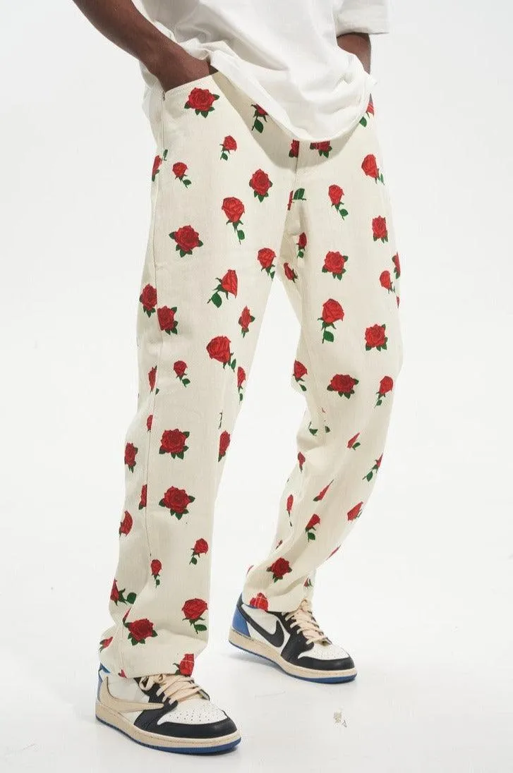 Roses Printed Jeans