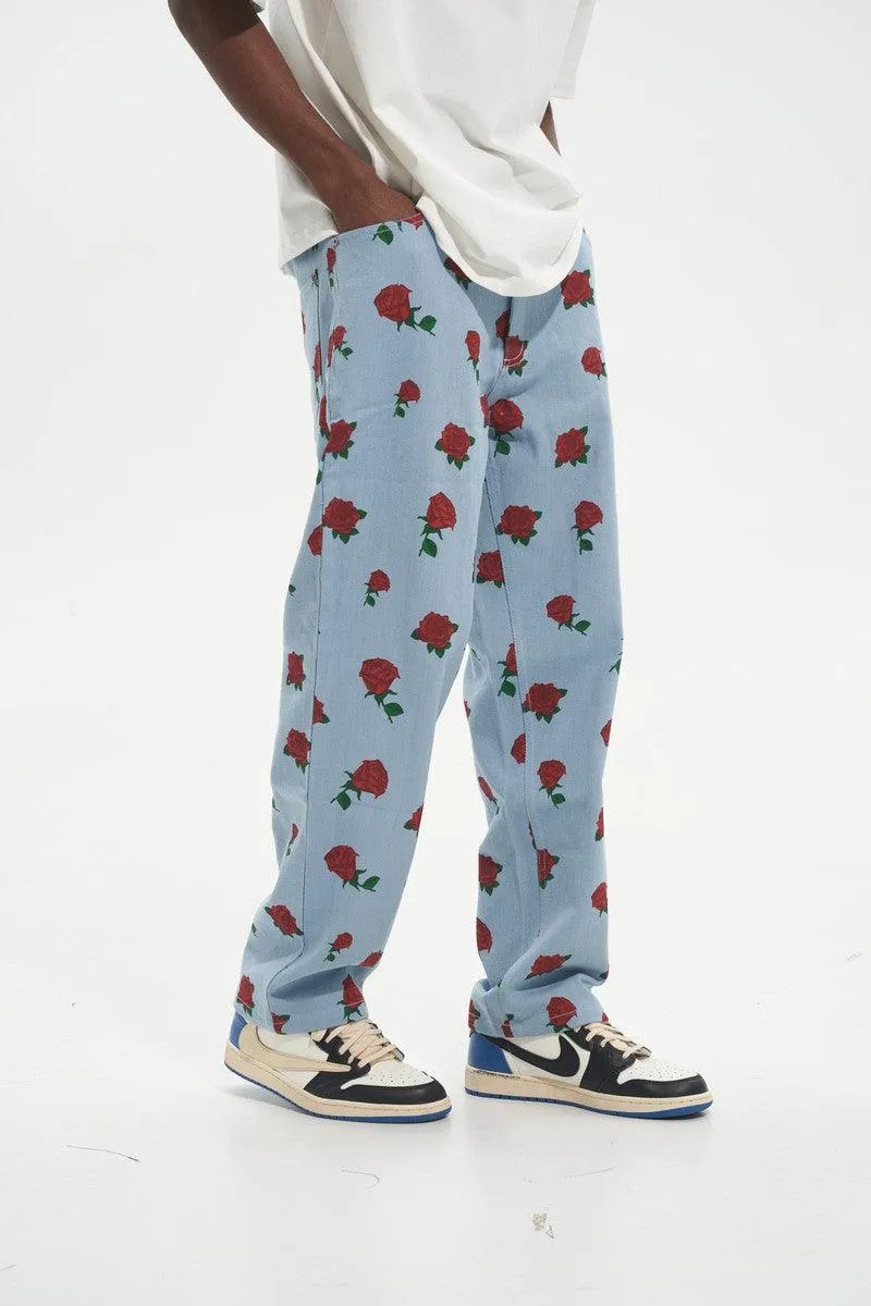 Roses Printed Jeans