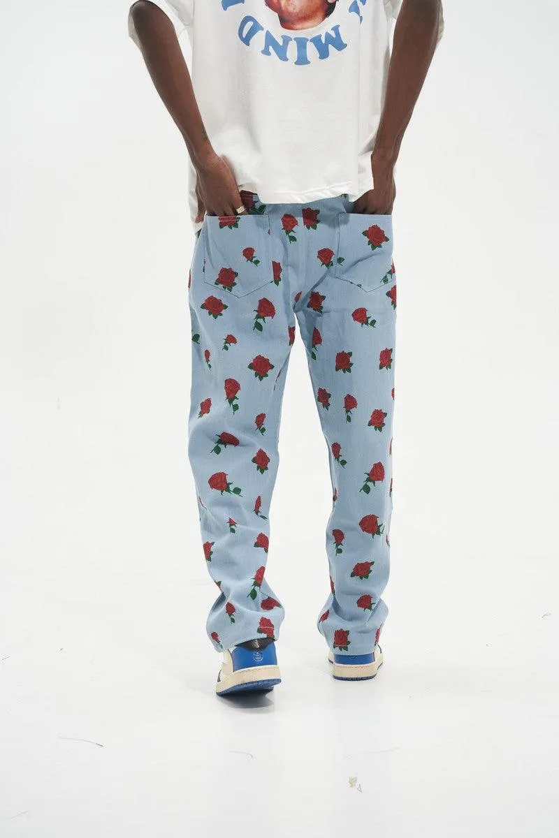 Roses Printed Jeans