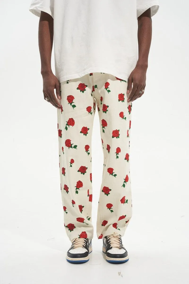 Roses Printed Jeans