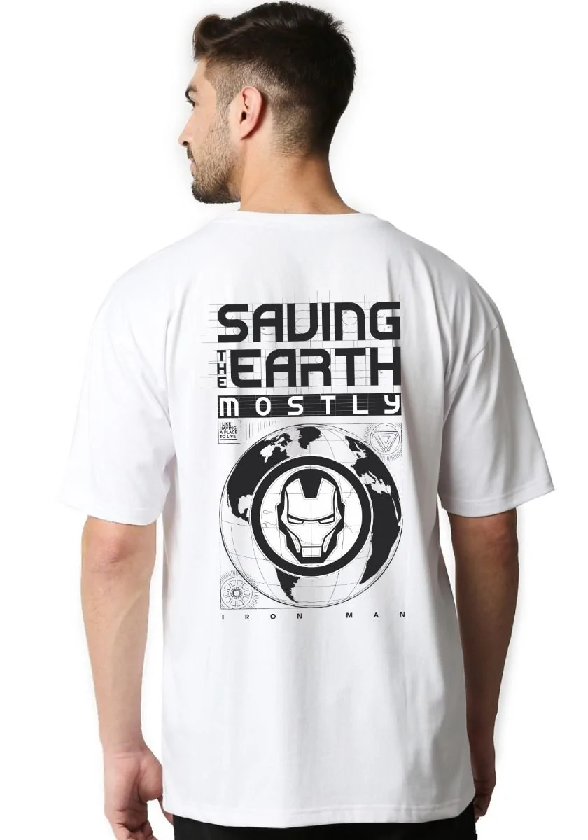 Saving Earth Mostly Oversized T-Shirt