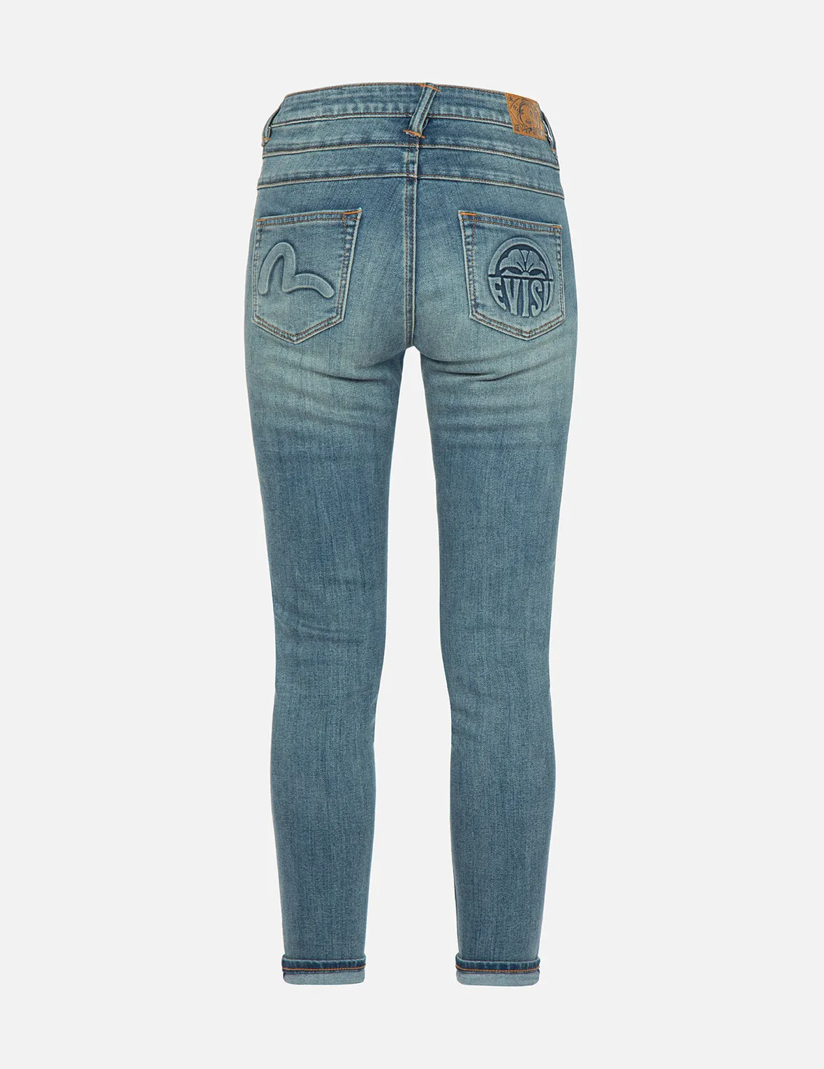 Seagull and Kamon Embossed Skinny Jeans