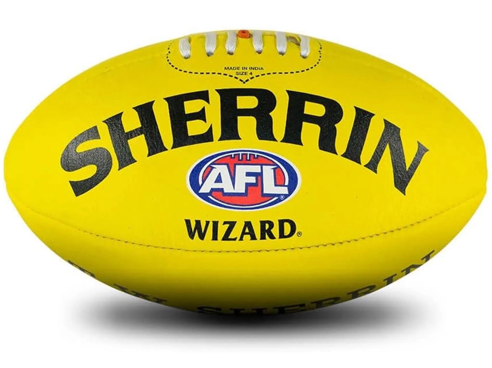 Sherrin Wizard Leather Football  YELLOW