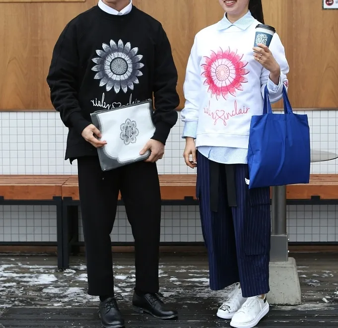 SINCLAIR  |Flower Patterns Unisex Street Style Long Sleeves Cotton Long