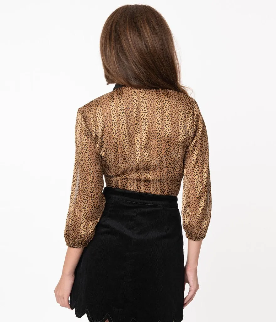 Smak Parlour Leopard Print Valedictorian Blouse (M, L and XL ONLY)