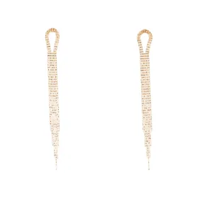 Solid 18K Gold Long Fringe Earrings ~2.7g R3182