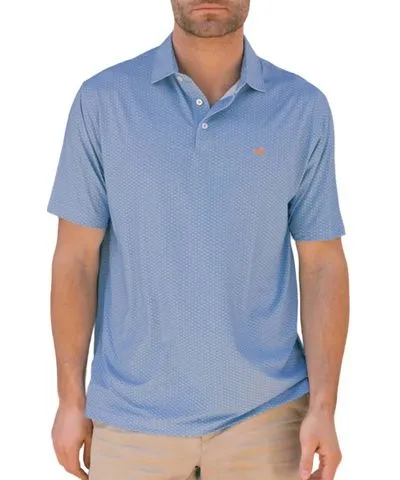 Southern Marsh Flyline Performance Polo In Navy Fan Shell