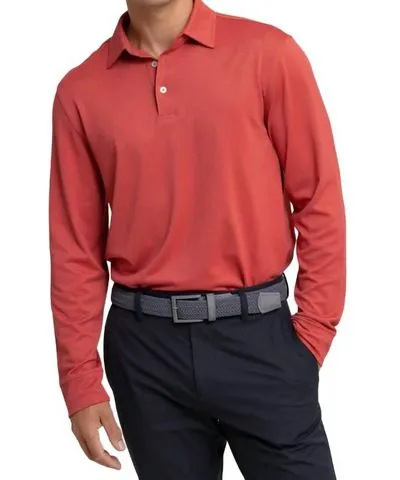 Southern Tide Long Sleeve Polo Shirt In Mineral