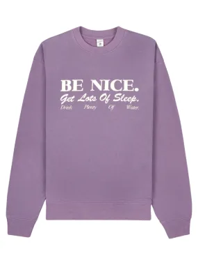 Sporty & Rich Be Nice Crewneck Sweatshirt in Eggplant