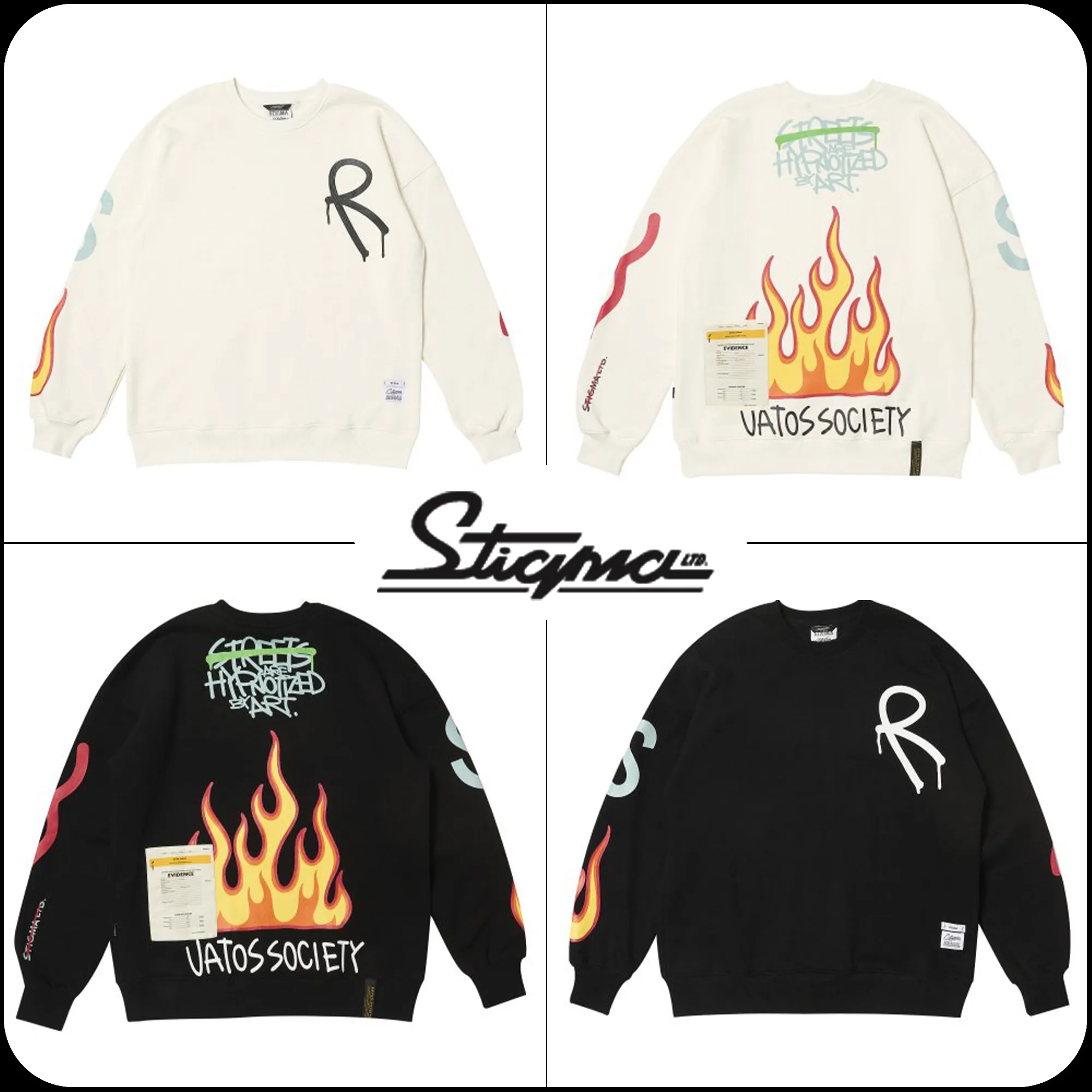 STIGMA  |[ STIGMA ]★FIRE OVERSIZED CREWNECK