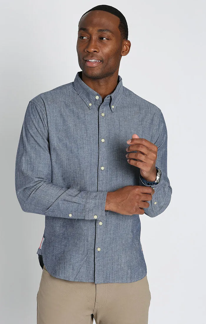 Stretch Chambray Long Sleeve Shirt