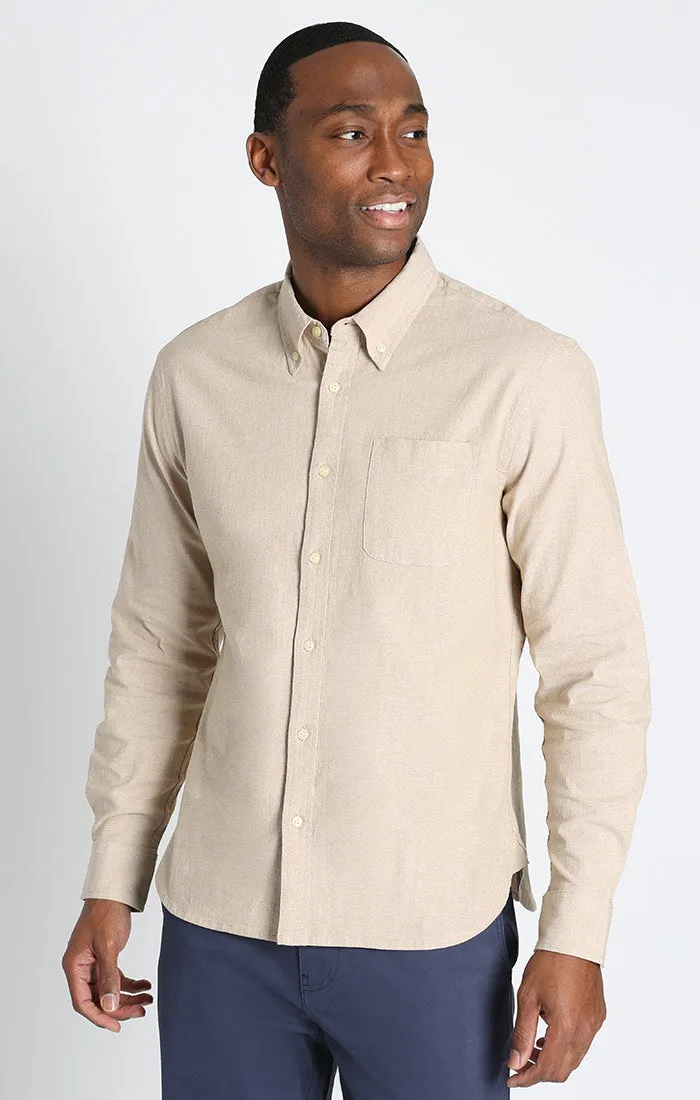 Stretch Chambray One Pocket Long Sleeve Shirt