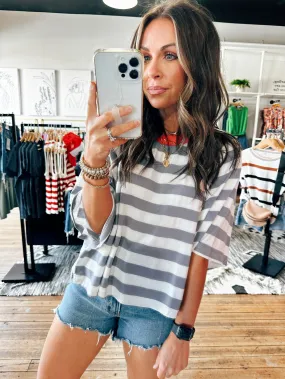 Stripe Oversized Top-3 Colors