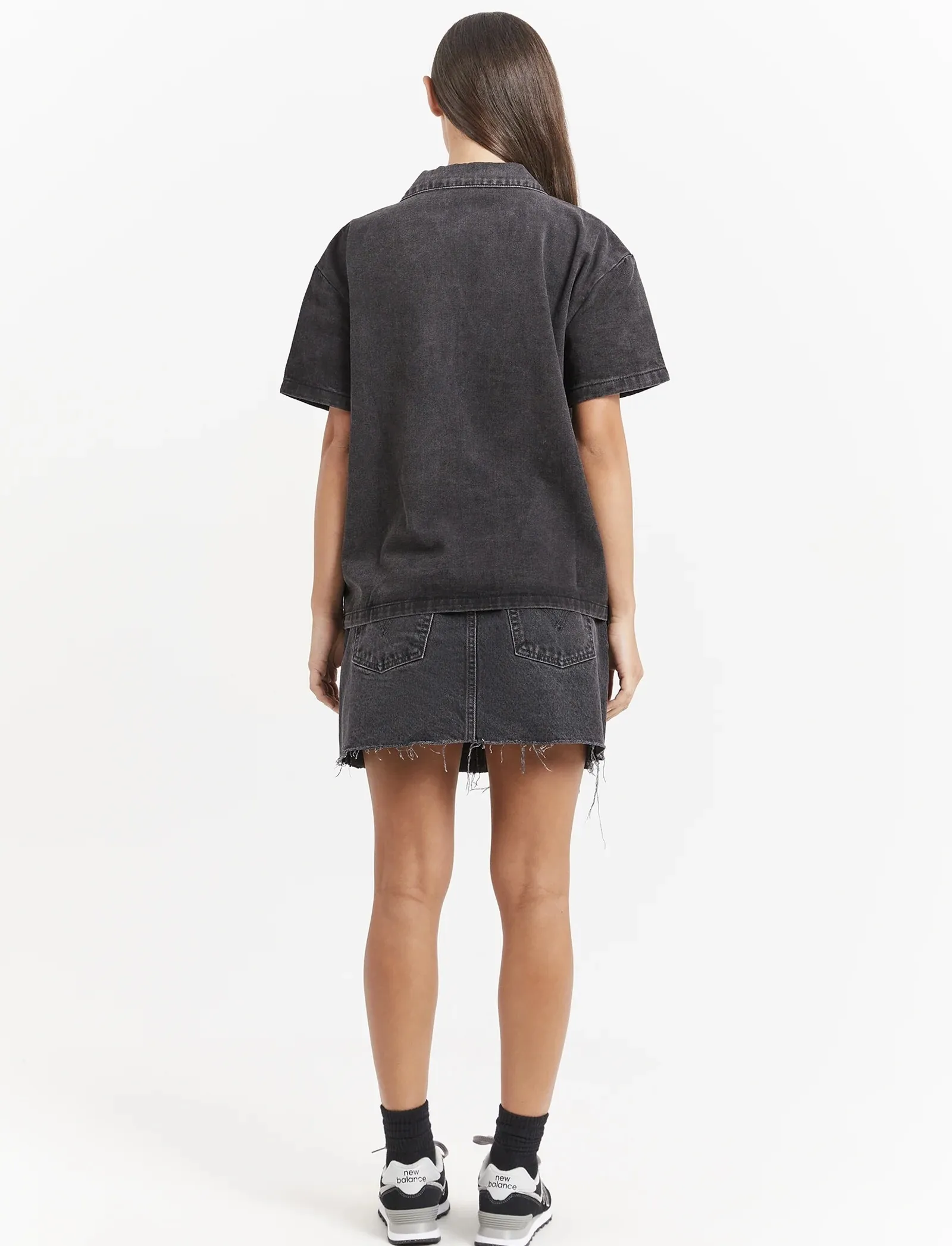 STUSSY  |Casual Style Denim Street Style Plain Cotton Short Sleeves