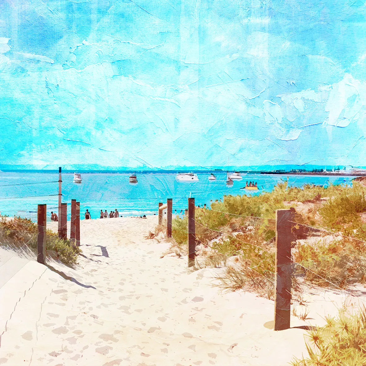 Summer Days at South Beach Art Print - Seconds