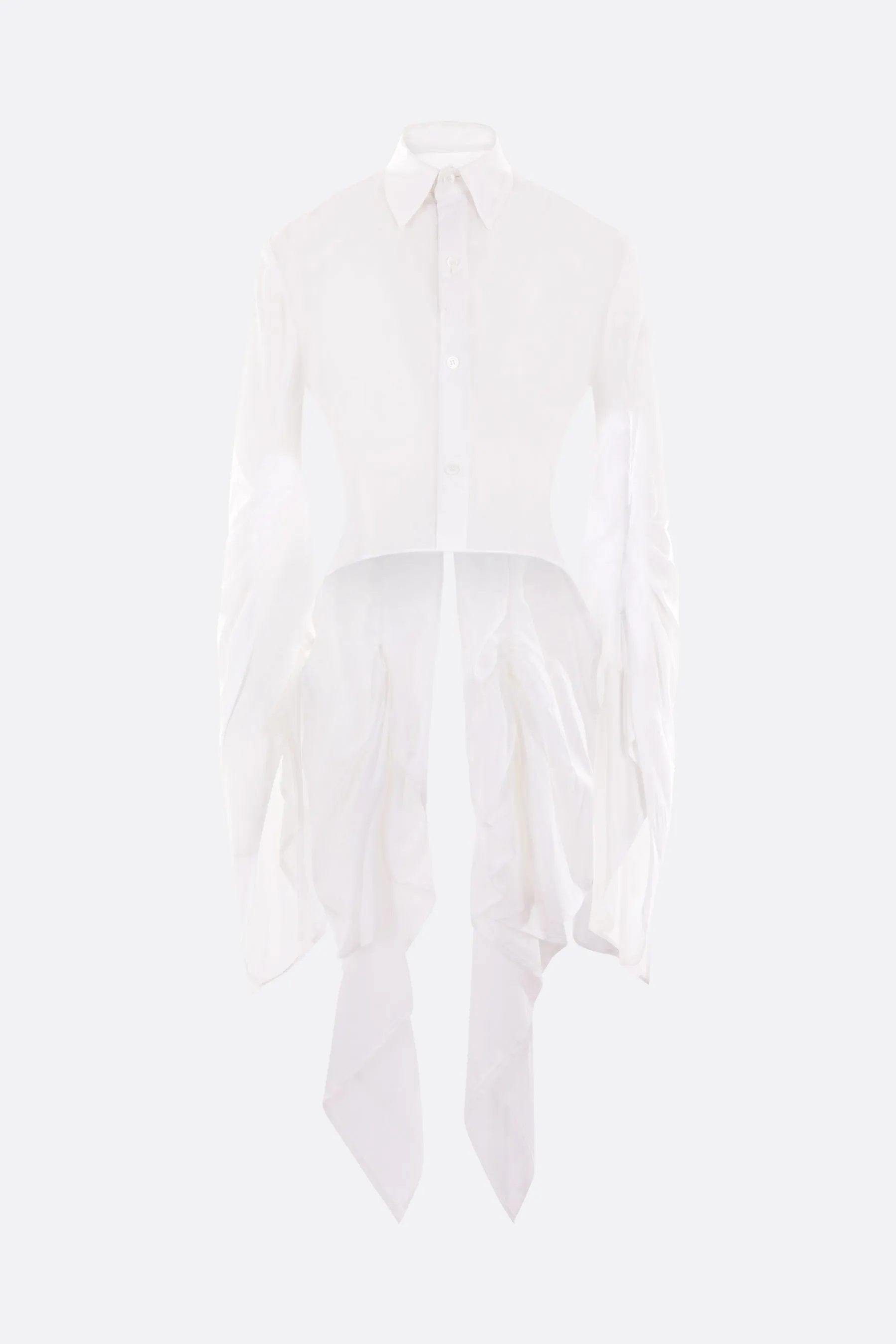 Swallowtail voile cropped shirt