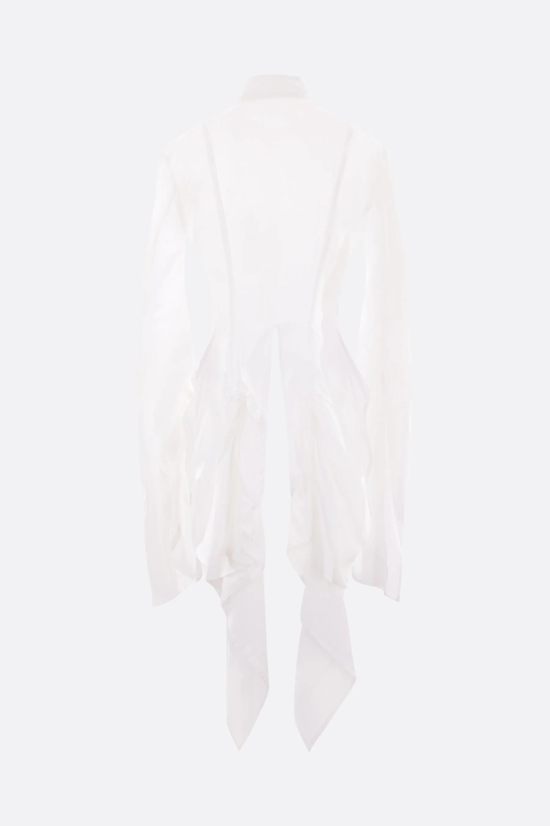 Swallowtail voile cropped shirt