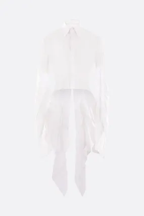 Swallowtail voile cropped shirt