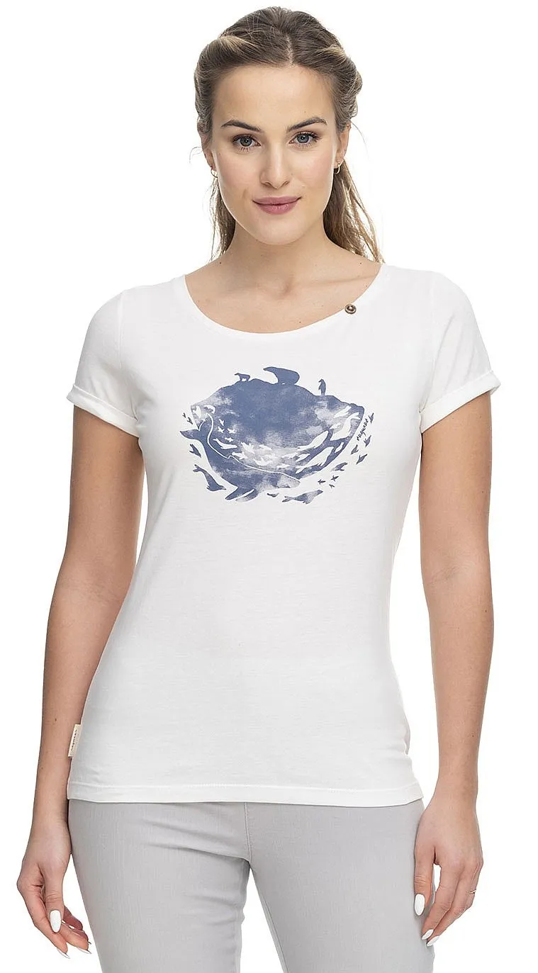 T-Shirt Ragwear Florah Print Organic - 7000/White - women´s