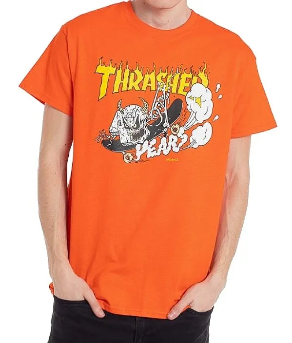 T-Shirt Thrasher 40 Years Neckface - Orange - men´s