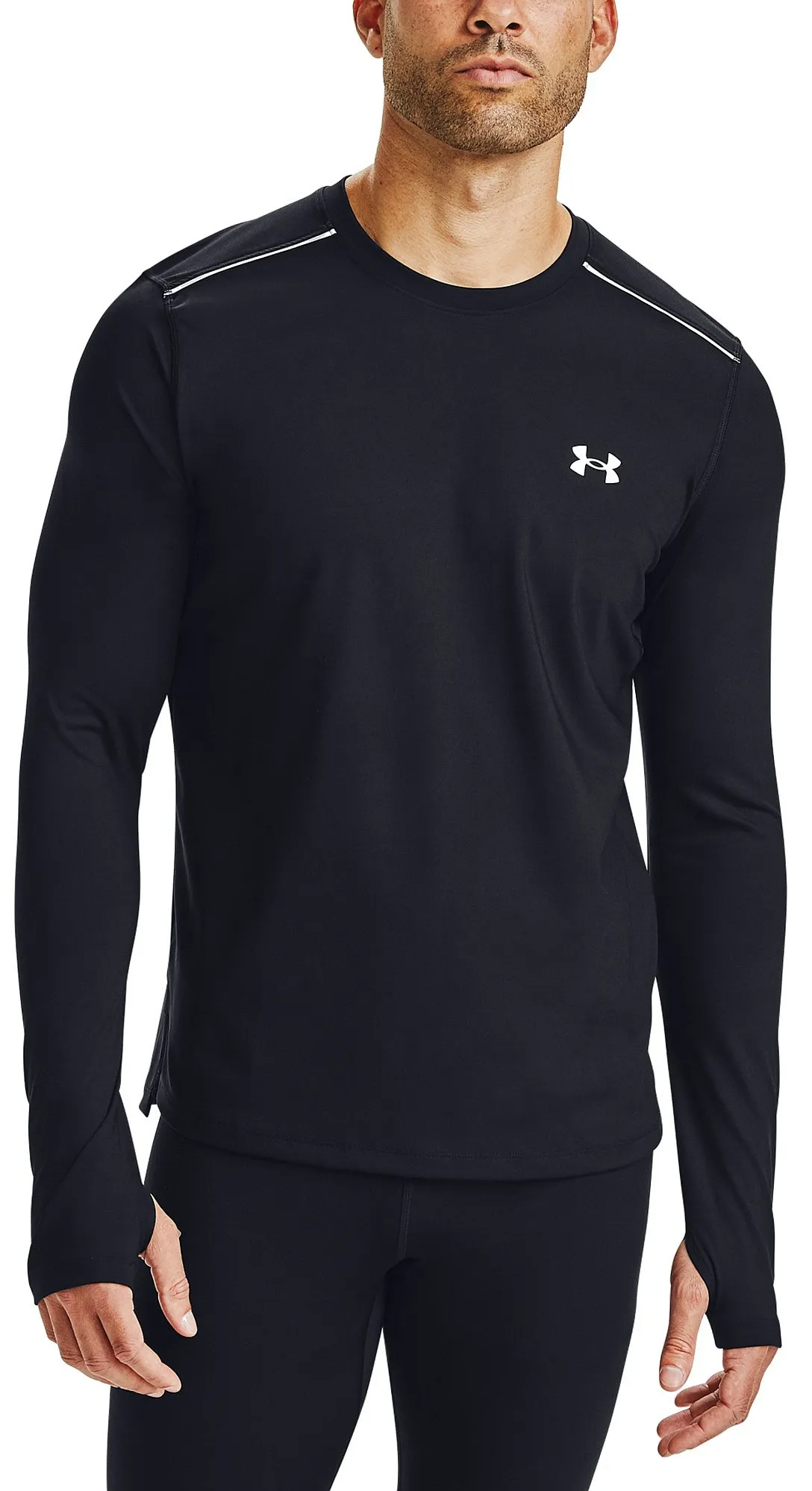 T-Shirt Under Armour Empowered Crew LS - 001/Black/Reflective - men´s