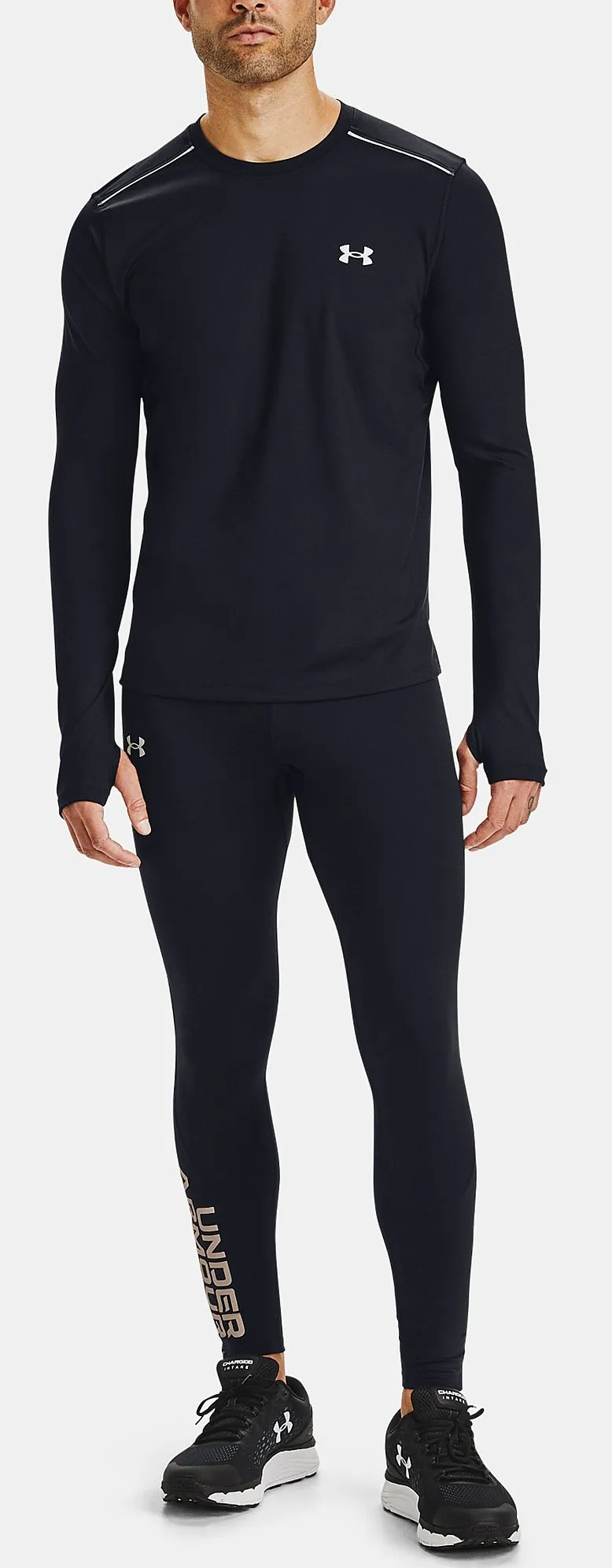 T-Shirt Under Armour Empowered Crew LS - 001/Black/Reflective - men´s