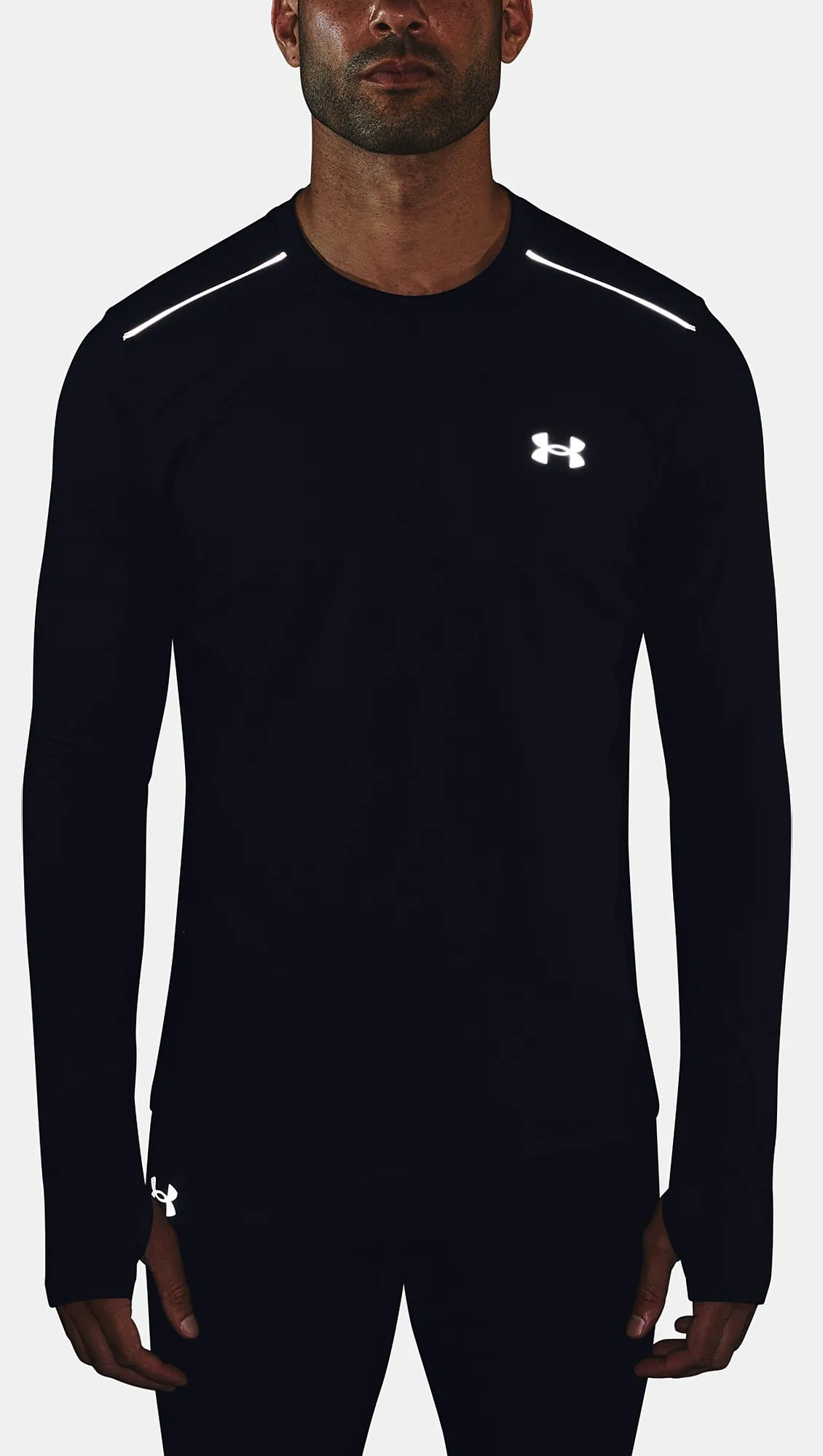 T-Shirt Under Armour Empowered Crew LS - 001/Black/Reflective - men´s