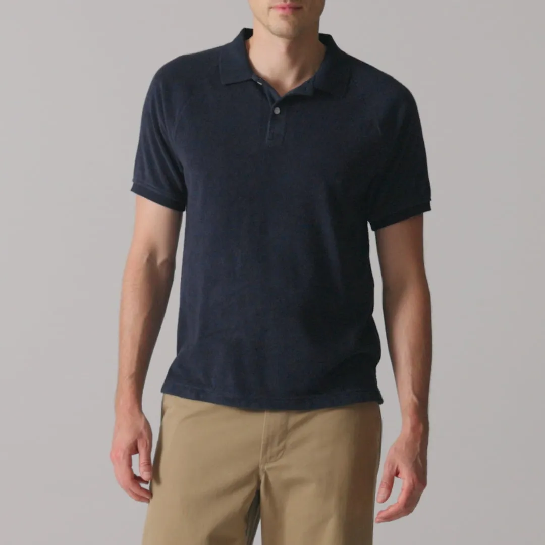 Terry cloth polo shirt