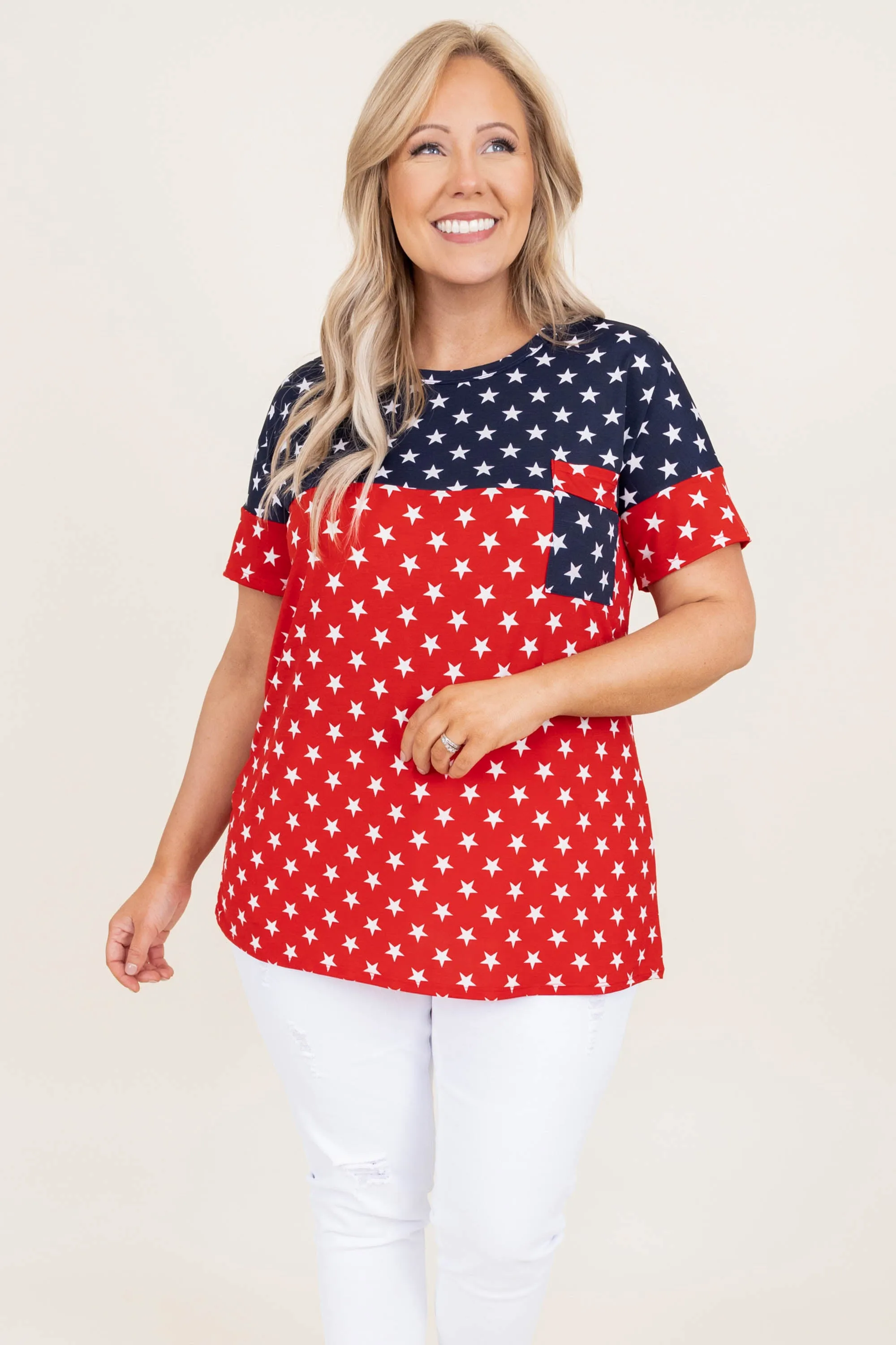 The Brighten Stars Top, Navy-Red