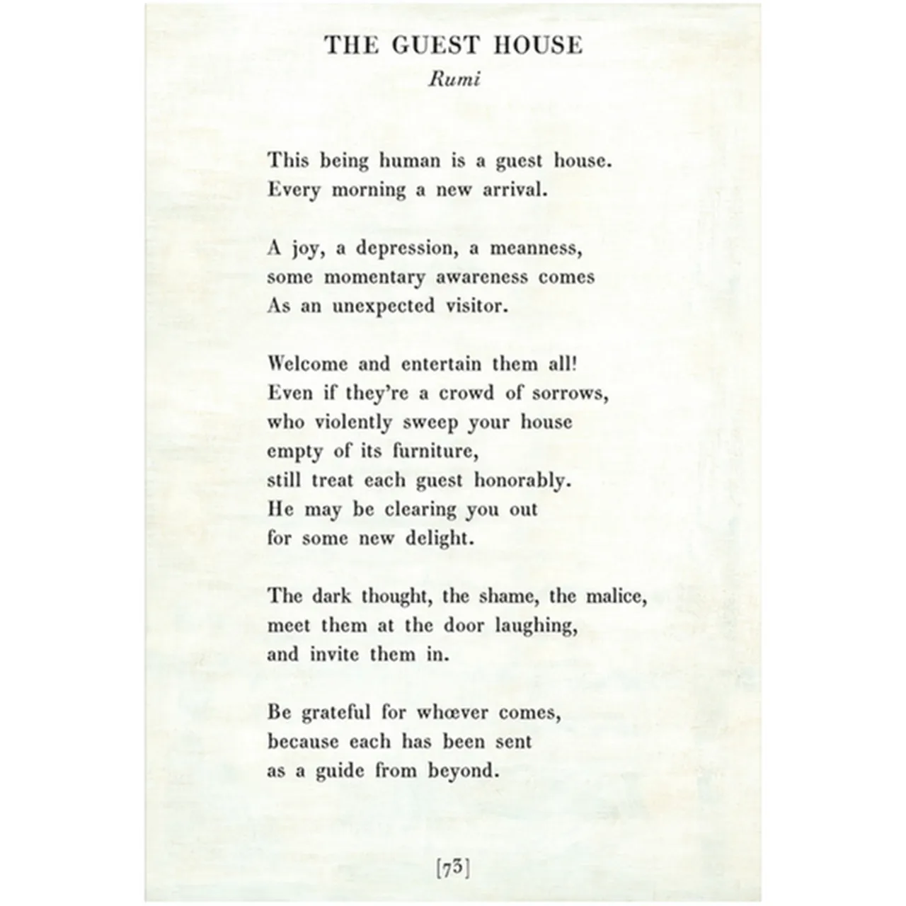 The Guest House Art Print (Poetry Collection)