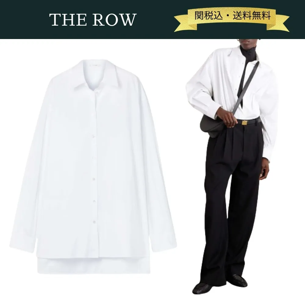 The Row  |Casual Style Long Sleeves Plain Cotton Party Style