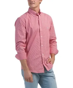 Tj Maxx Mini Gingham Stretch Long Sleeve Shirt For Men