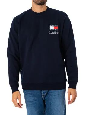 Tommy Jeans Essential Flag Sweatshirt - Dark Night Navy