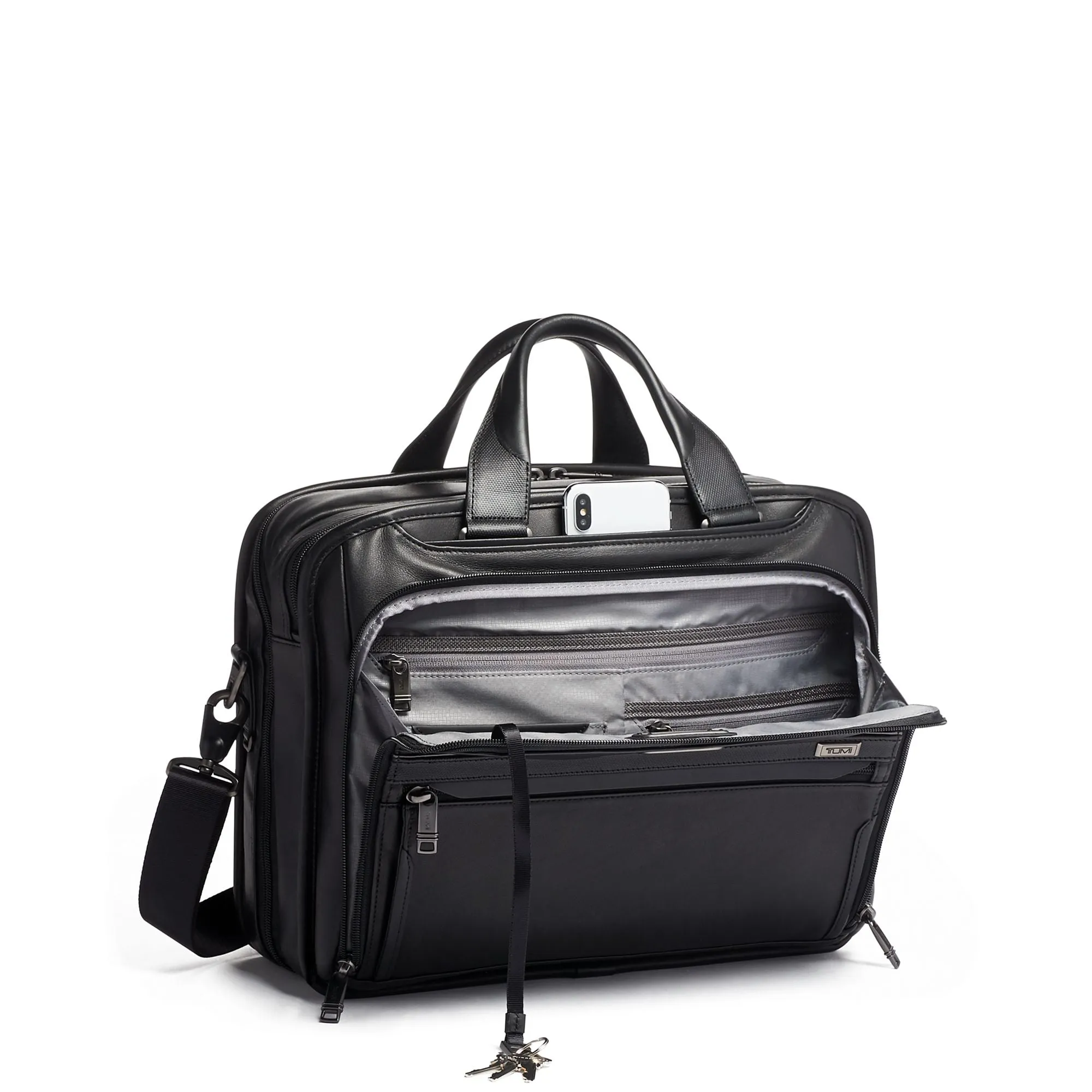 Tumi Organizer Brief Leather 1173201041 Black Leather