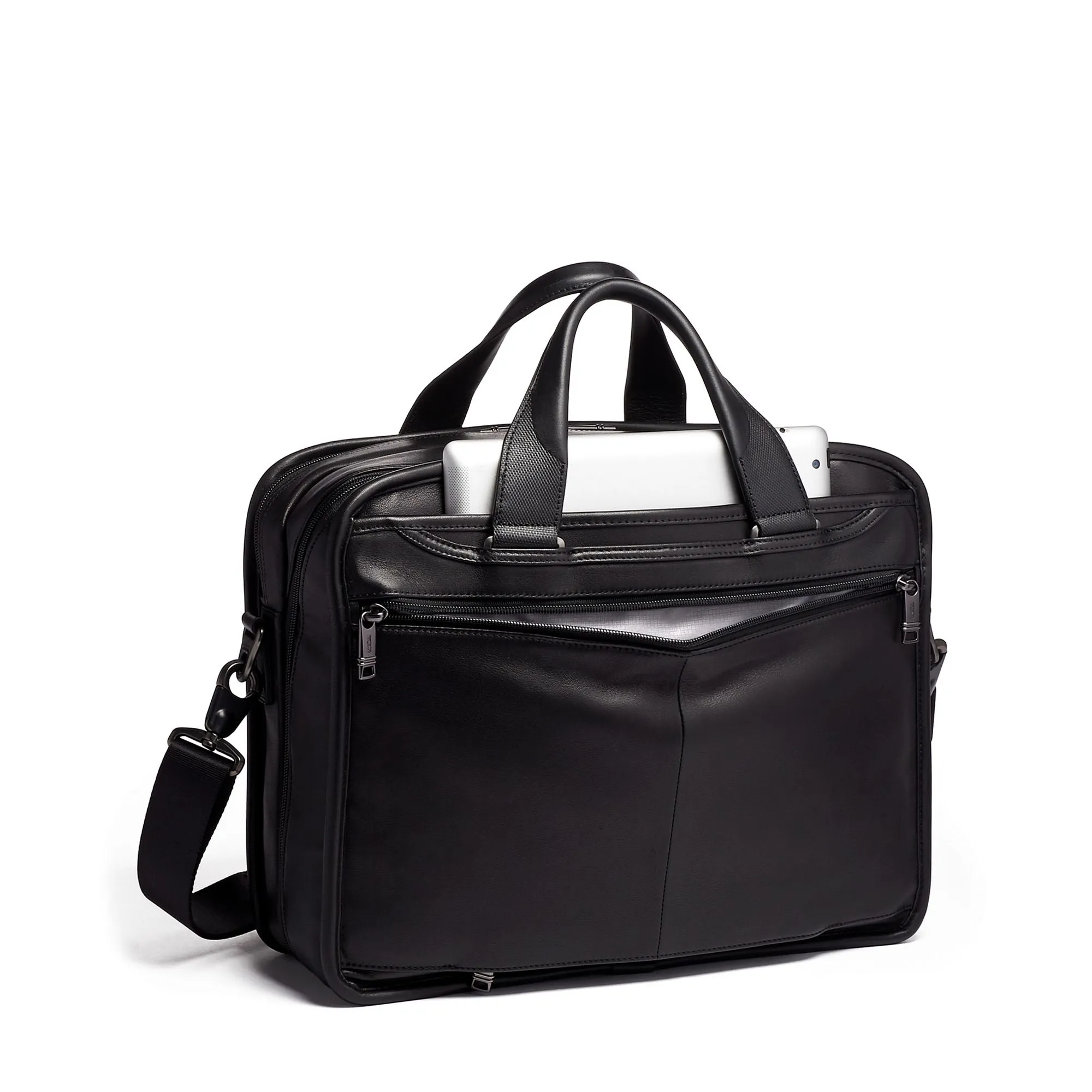 Tumi Organizer Brief Leather 1173201041 Black Leather