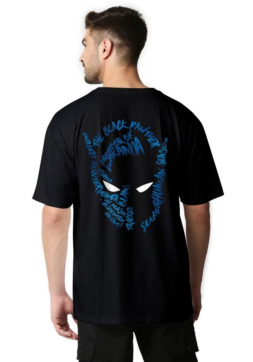 Typography Black Panther Oversized T-Shirt