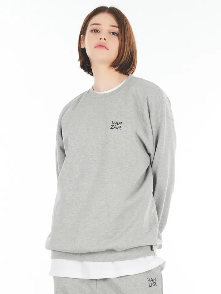 VARZAR  |Unisex Street Style Long Sleeves Cotton Logo Sweatshirts