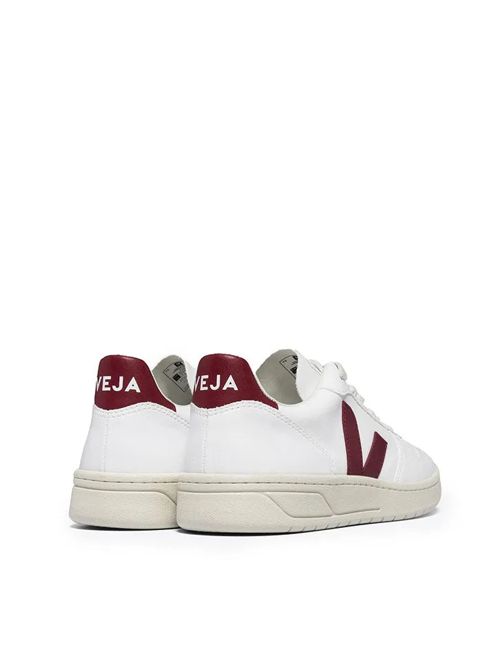 Veja Womens V-10 White Marsala