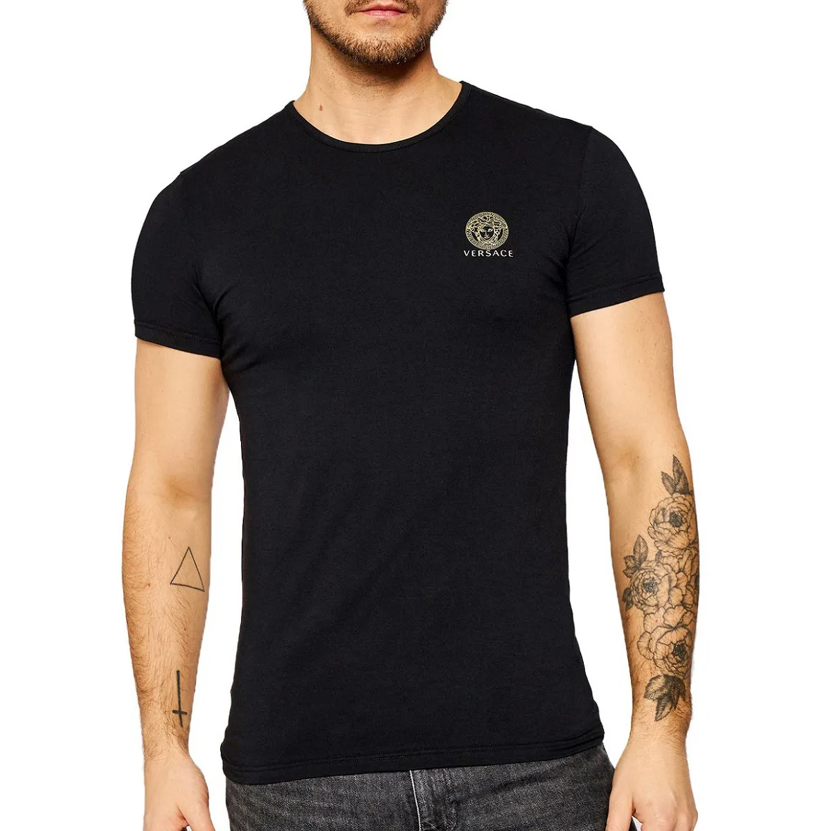 VERSACE  |Crew Neck Street Style Plain Cotton Short Sleeves Co-ord