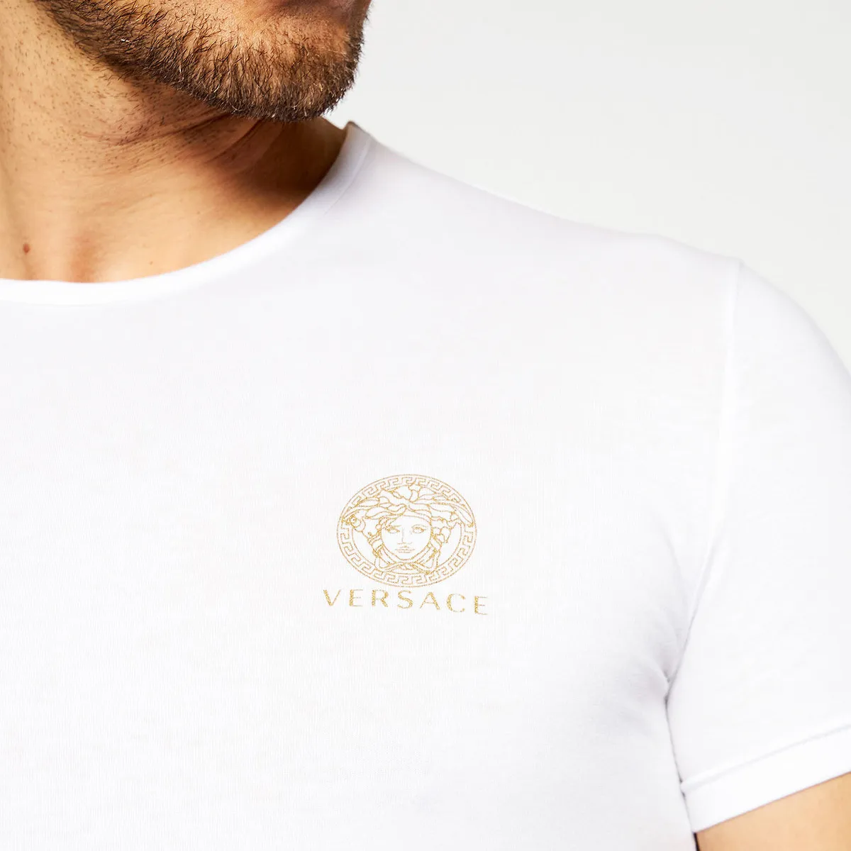 VERSACE  |Crew Neck Street Style Plain Cotton Short Sleeves Co-ord