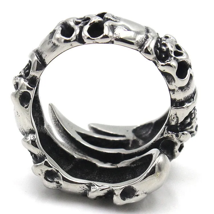 Vintage Punk Rock Beast Claw Skull Ring