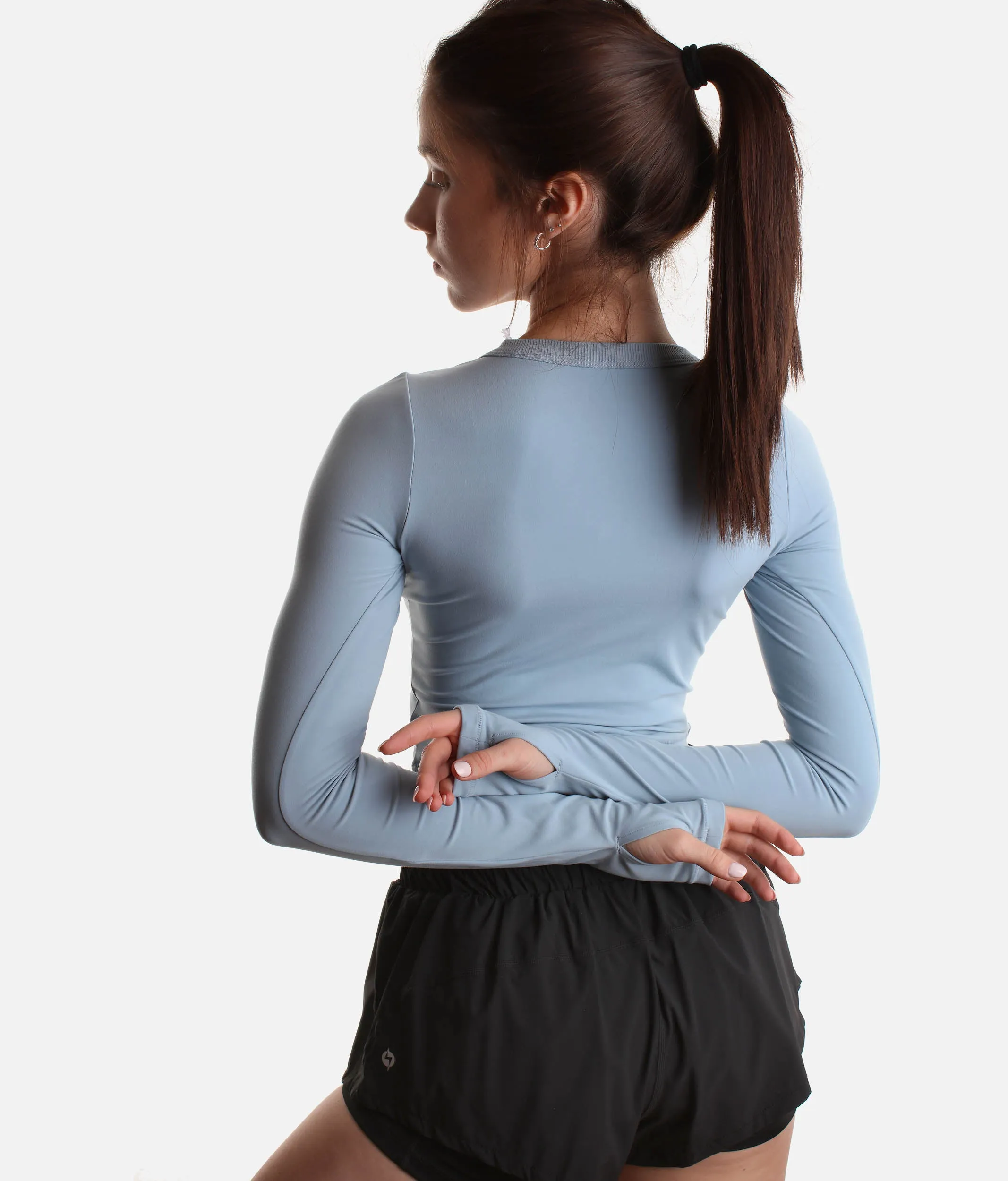 Vintage Vibes, Modern Moves: Call Me Baby Long Sleeve Top in Stormy Blue