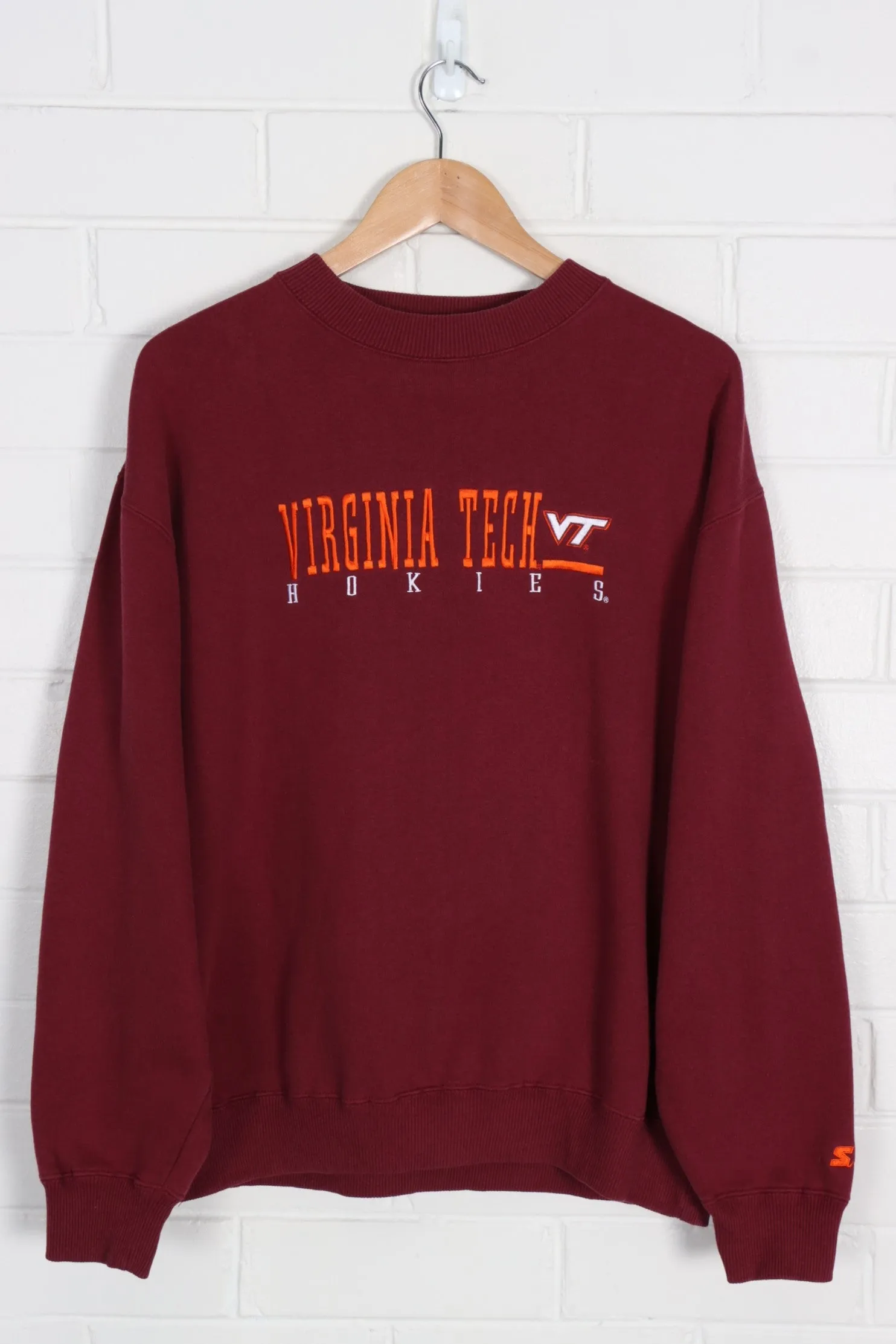 Virginia Tech Hokies Embroidered College STARTER Sweatshirt (XL)