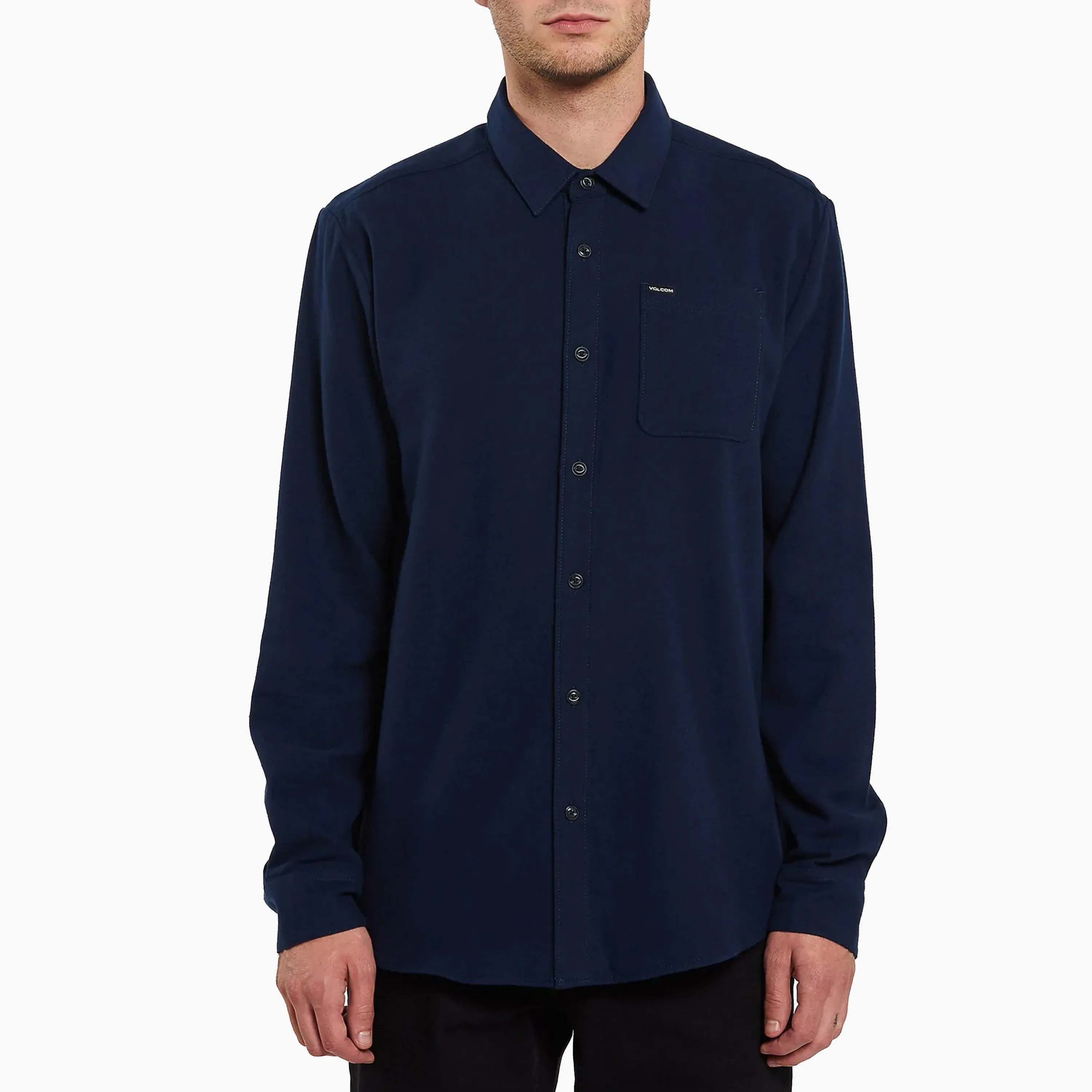 VOLCOM CADEN LS SHIRT SOLID DARK NAVY - A0532004