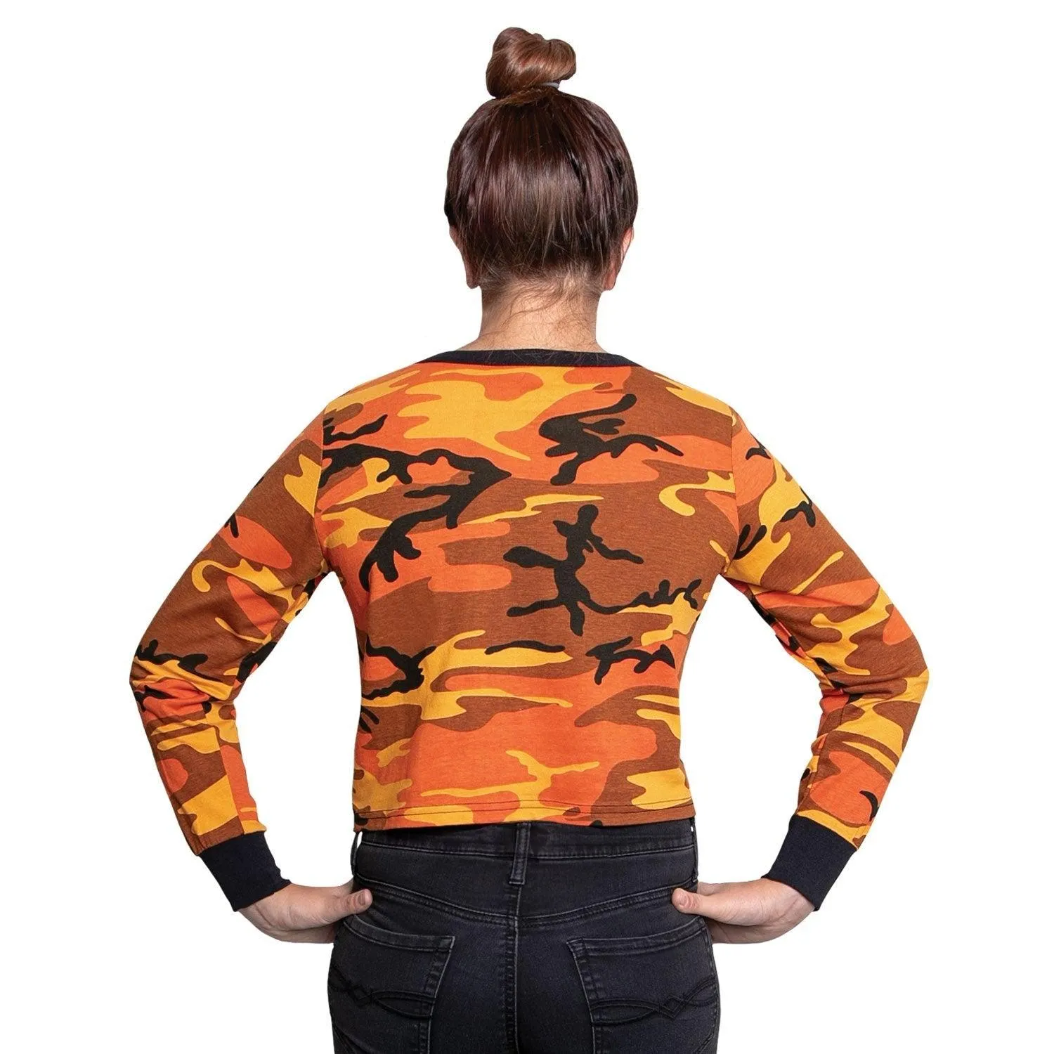 Women's Camo Long Sleeve Crop Top