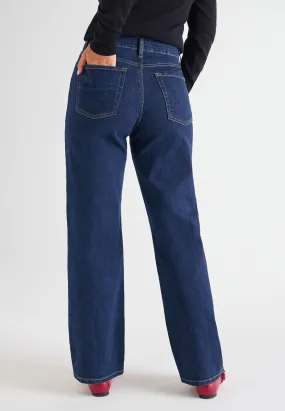 Womens Indigo Plain Straight Leg Jeans